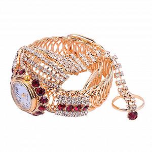 Кольцо-часы LIFKOME Женские Рождественские Подарки Сплав Красный - Фото 1