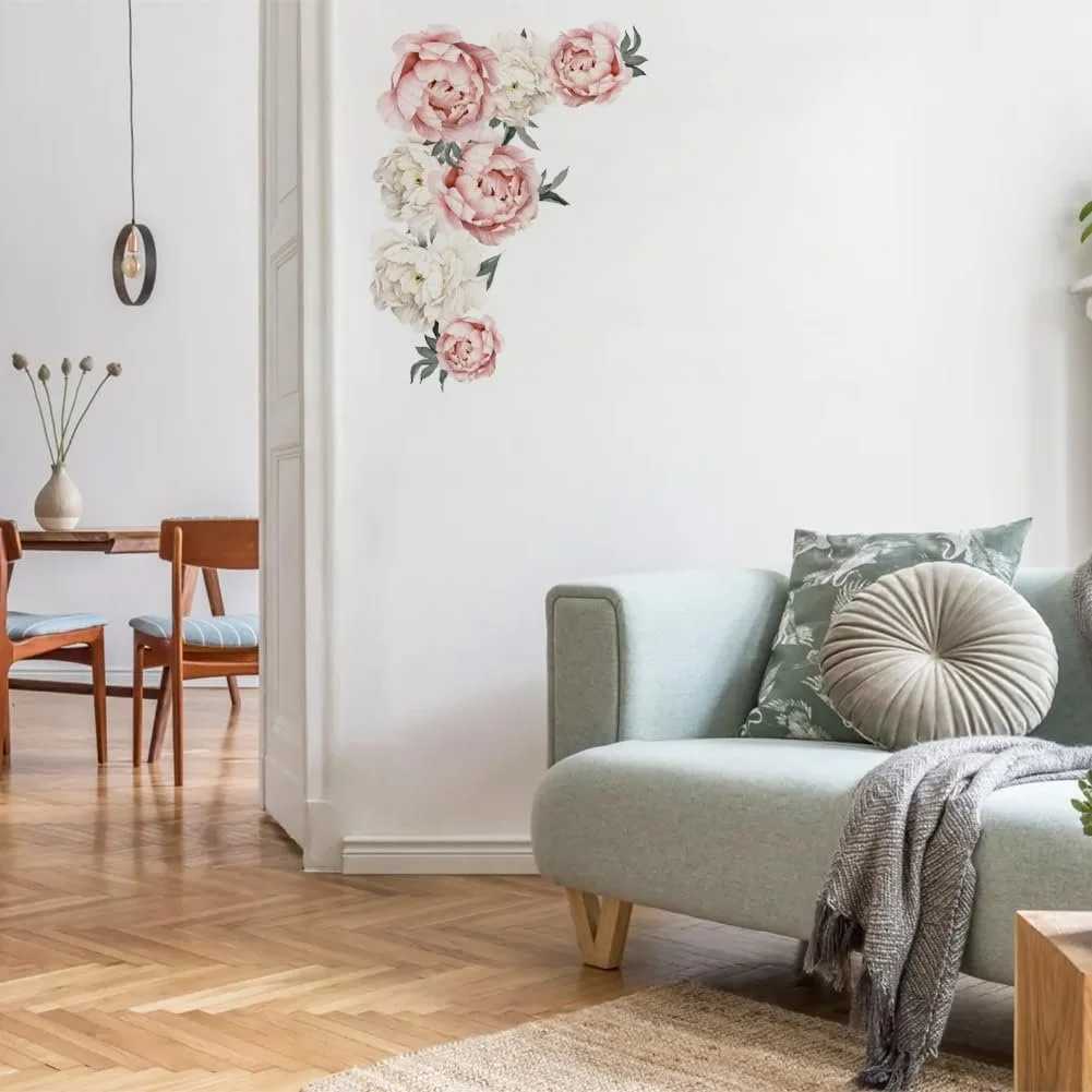 Наклейка на стіну Півонії Водонепроникна Квіти, фото №4