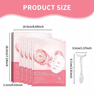 Маска Zonoori органічна колагенова для обличчя, набір 4 шт., нічна, глибоке зволоження, проти зморшок synthetic.ua - Фото 1