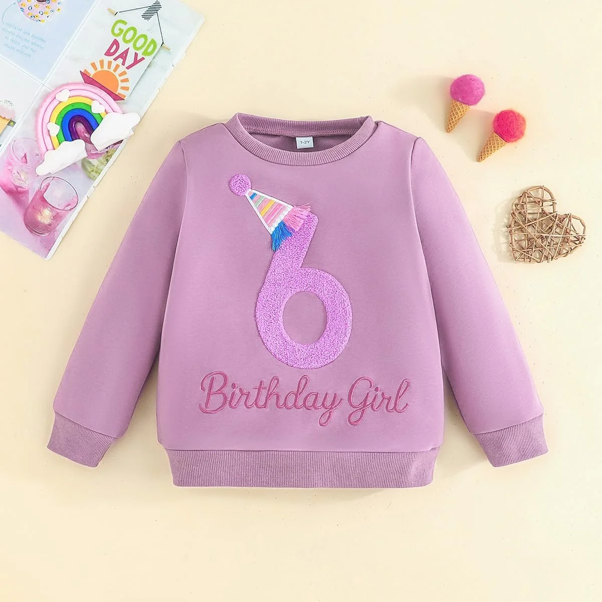 Yoolhamy Дитячий світшот для дівчаток на день народження, фото №5