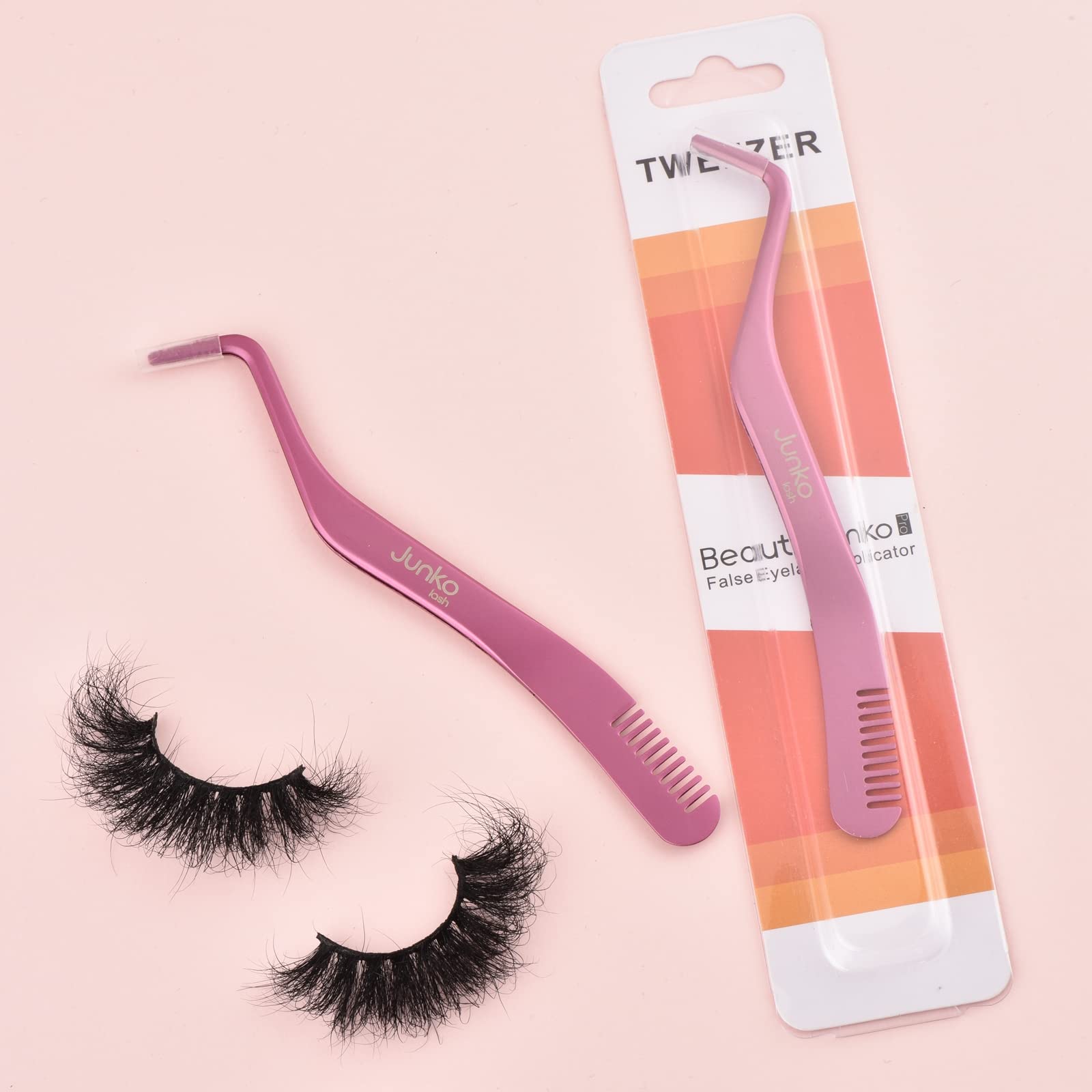 Прилад Beauty Junko Eyelash Applicator 2-в-1 Двосторонній з Вбудованим Гребінцем Перлинний Рожевий, фото №5