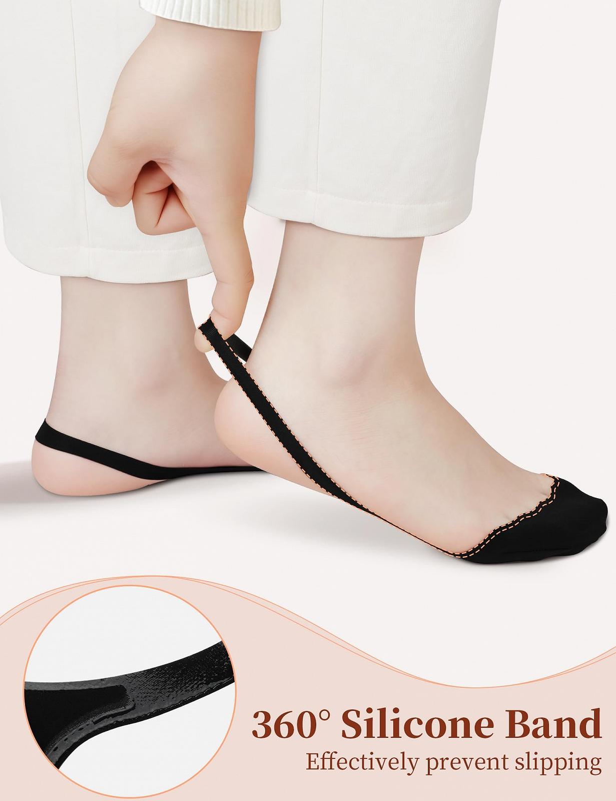 Носки Becellen, ультранизкие, невидимые, балетки, дышащие, для туфель-слингбэков, 4 пары, фото №6