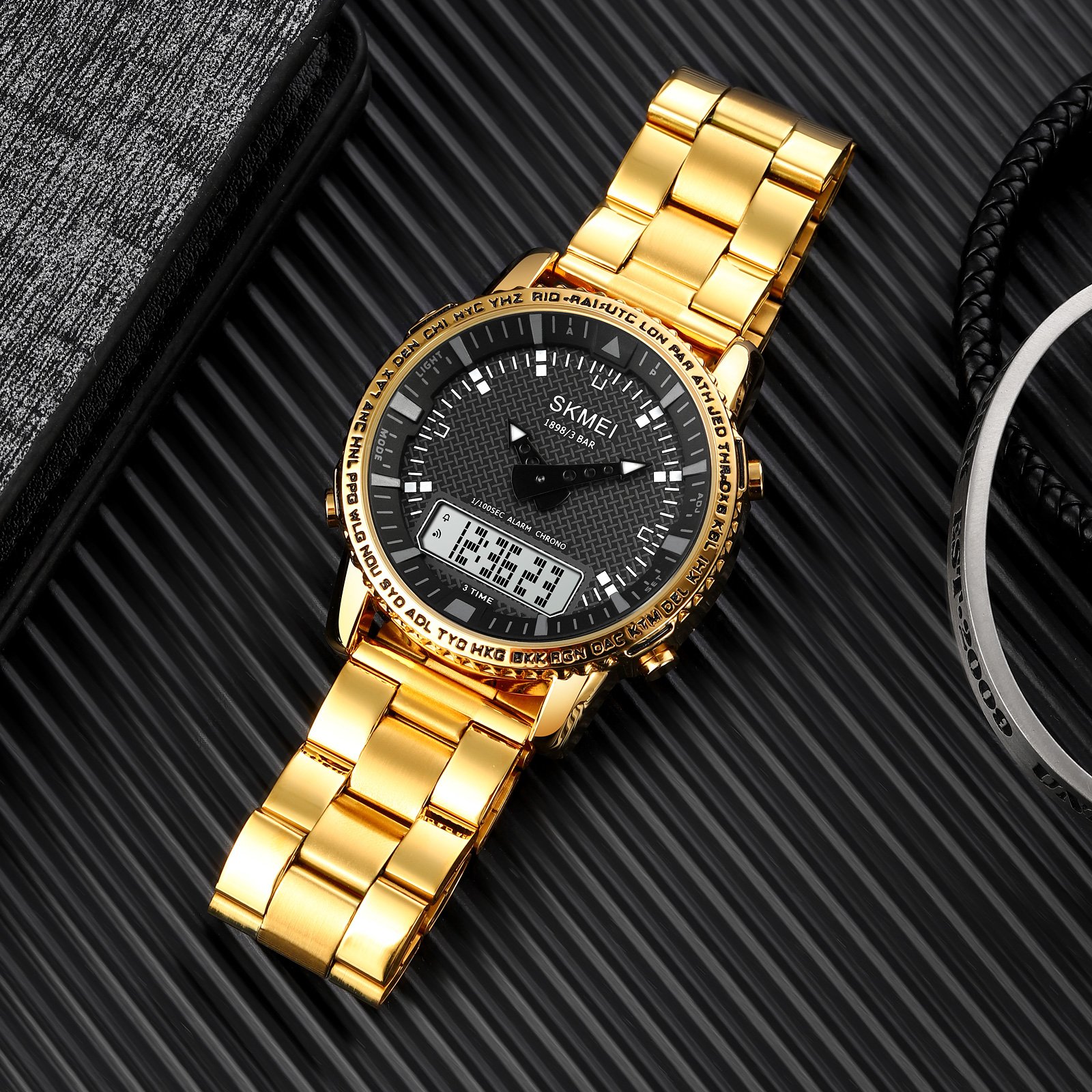 Годинник Skmei 1898GDWT Gold-White SALE, фото №4