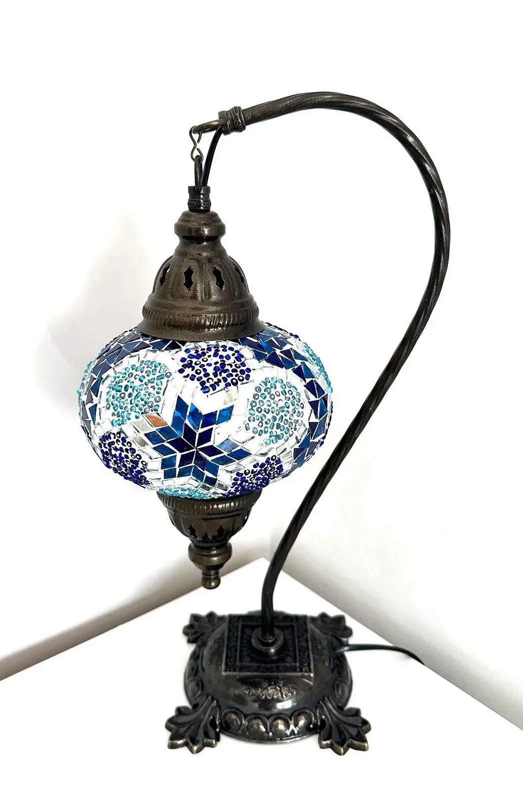 Настільна лампа Samarkand Lights Mosaic ручна робота мозаїчна східна синя зірка, фото №3