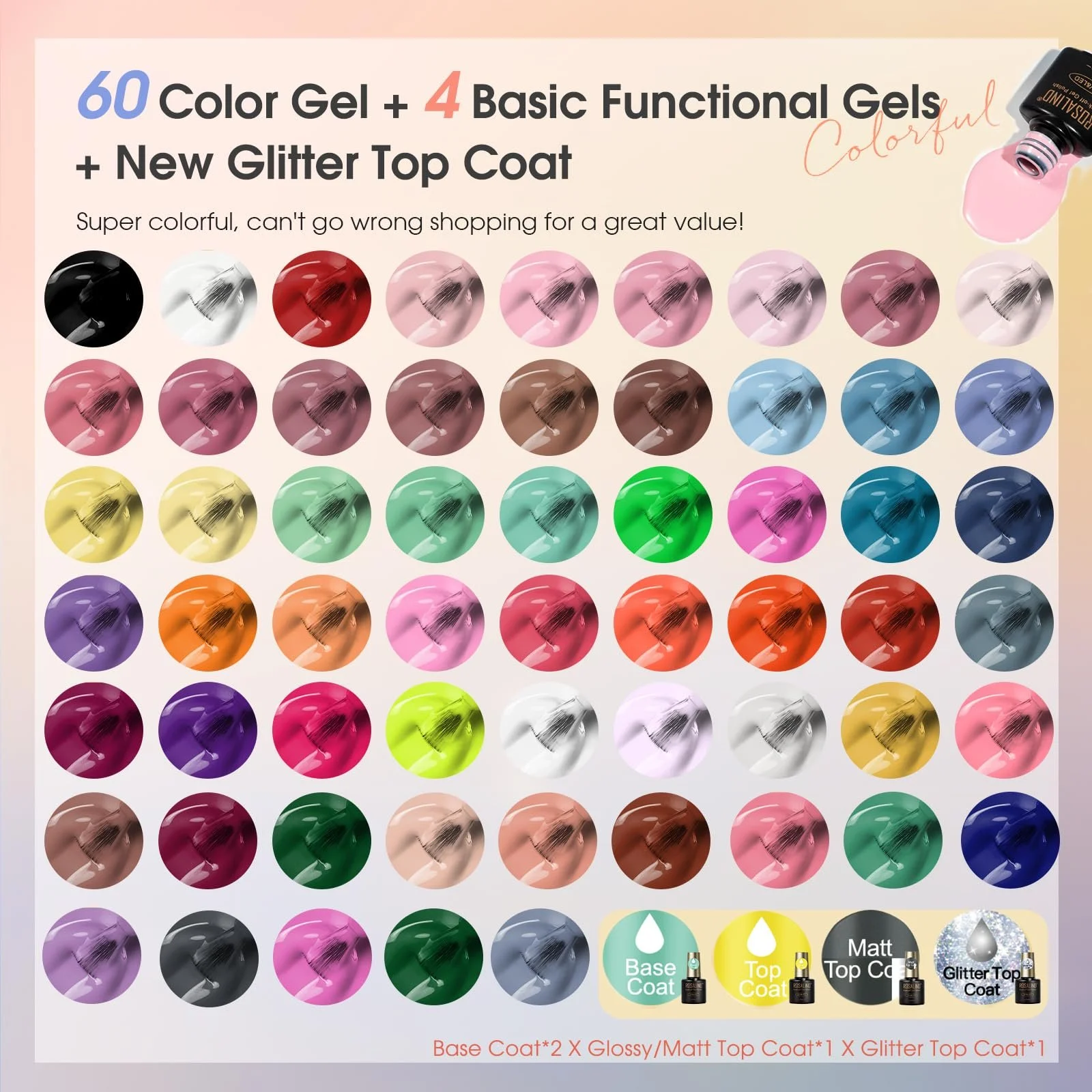 Гель-лак ROSALIND Набір 65 шт, фото №2