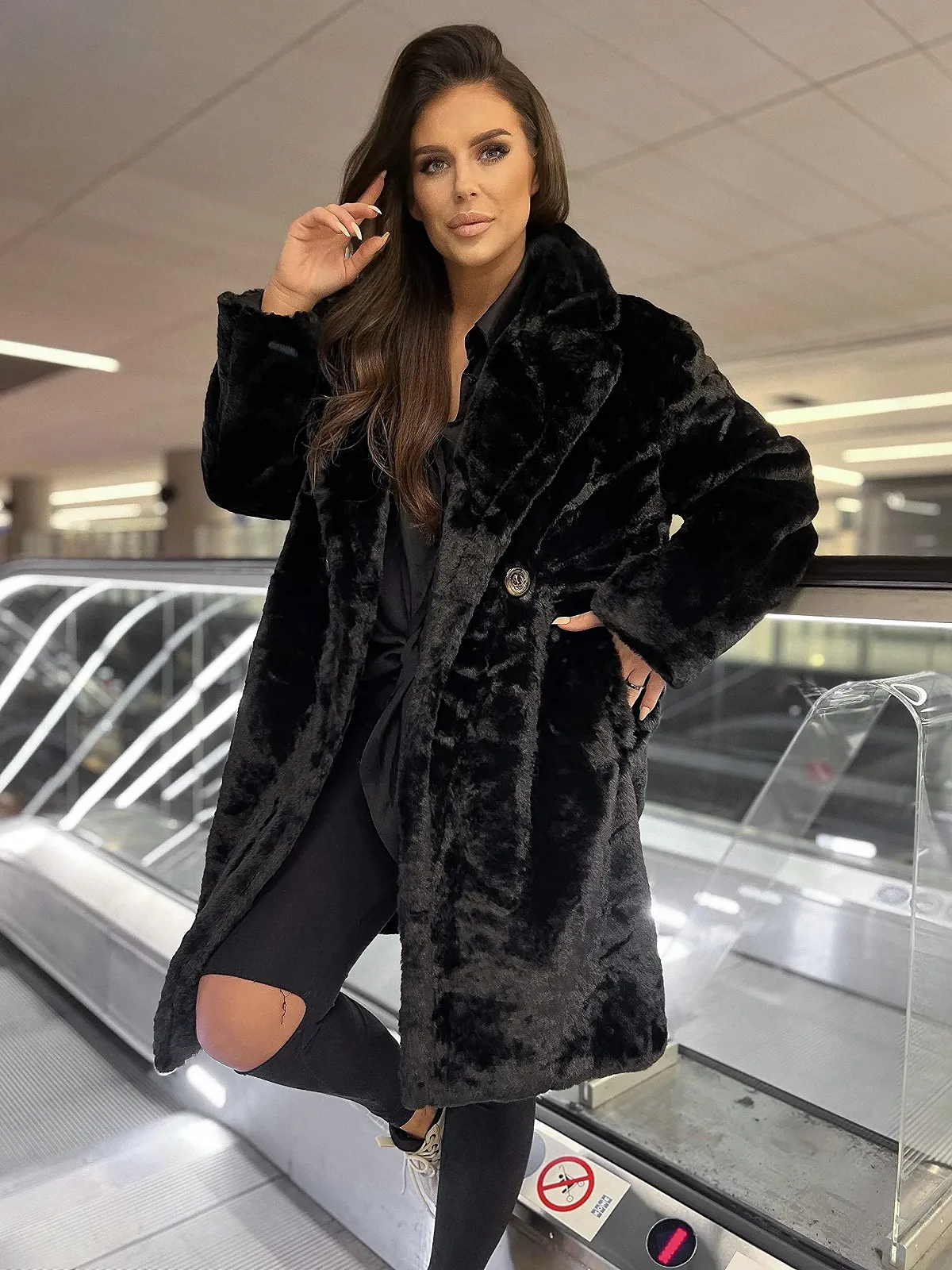 Жіноча плюшева куртка Och Bella Teddy, тепла, фото №2