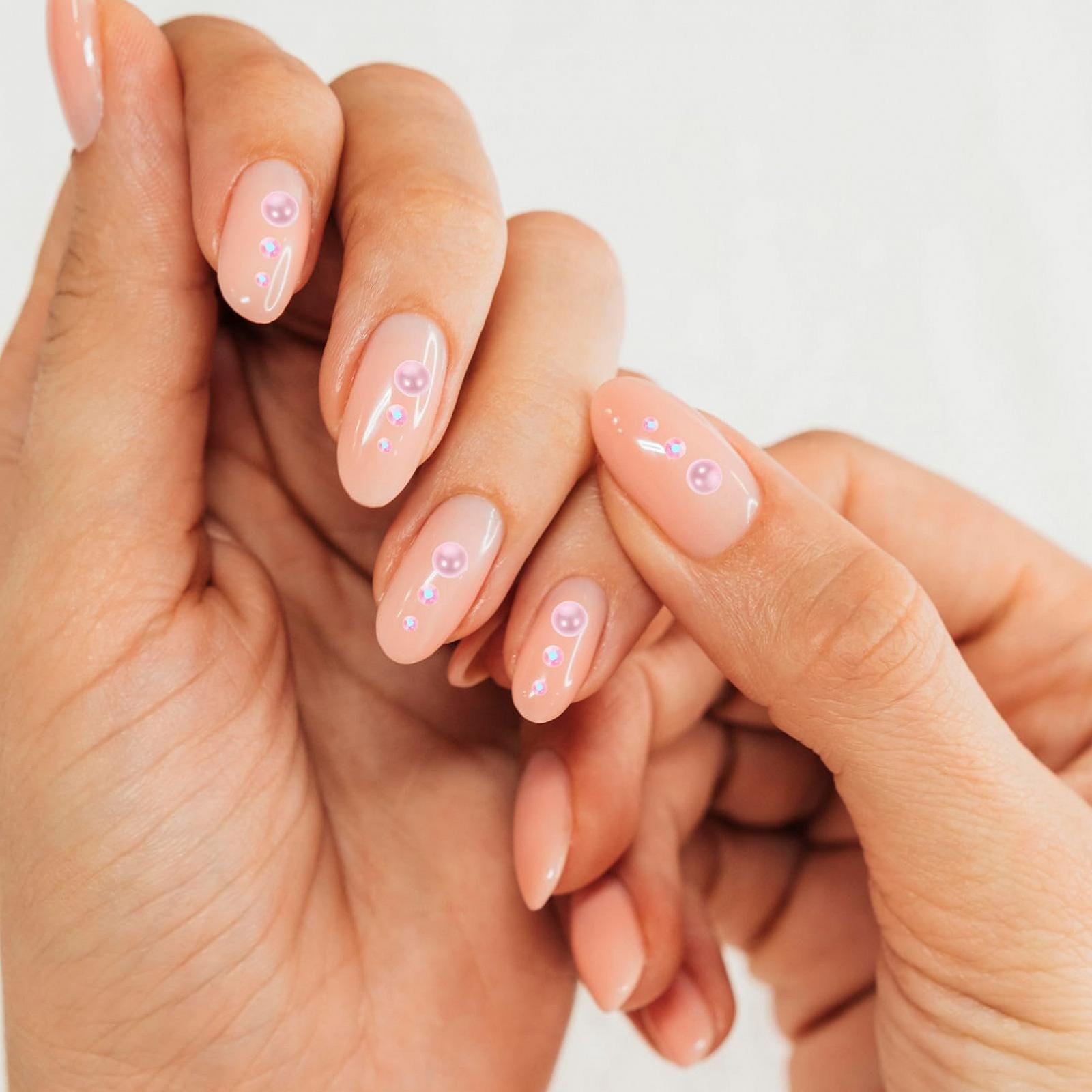 Украшения для ногтей Стразы и жемчуг ABS 60 г, плоская задняя часть, фото №3