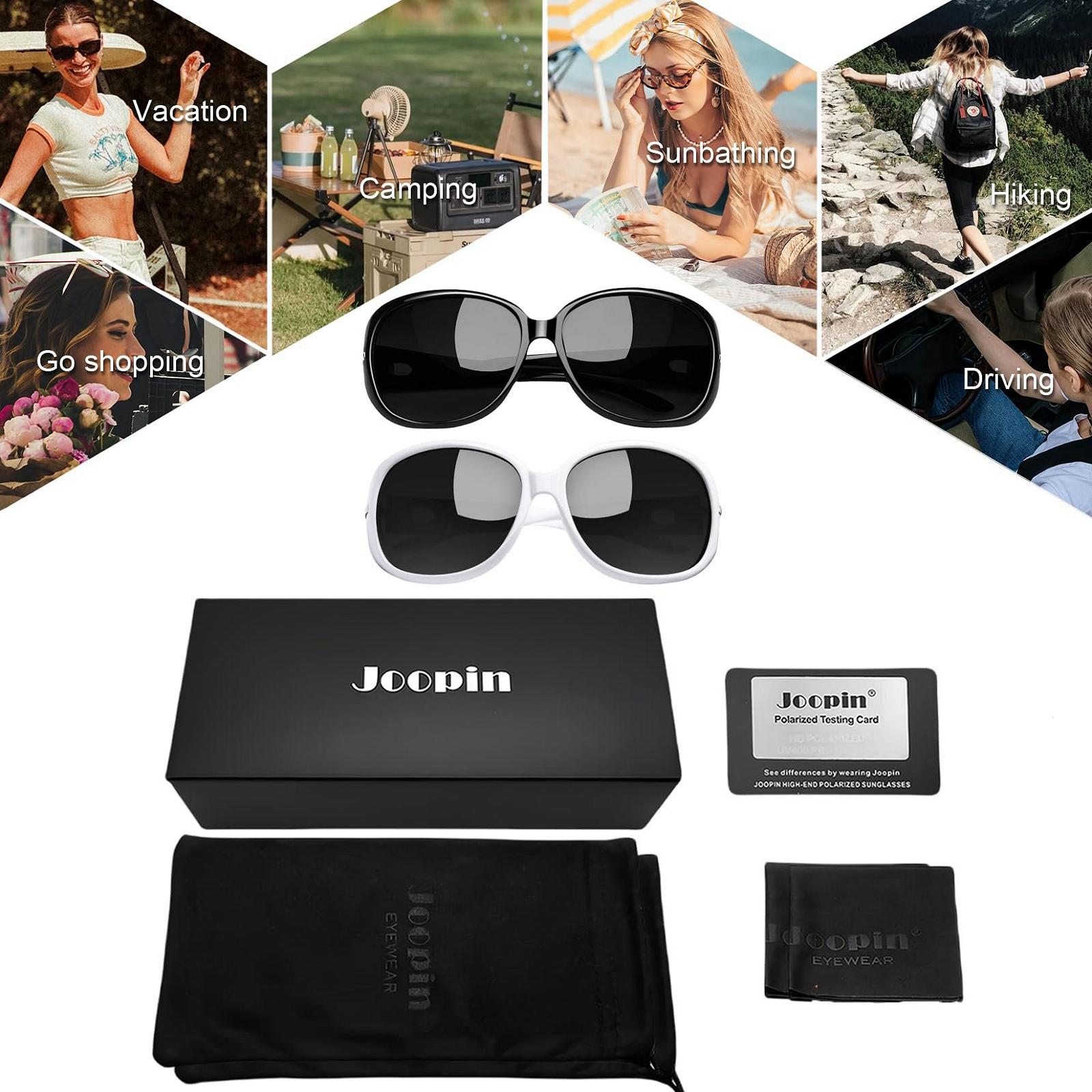 Сонцезахисні окуляри Joopin Класичні XL Жіночі Поляризовані Вінтажні Великі UV400-захист, фото №6