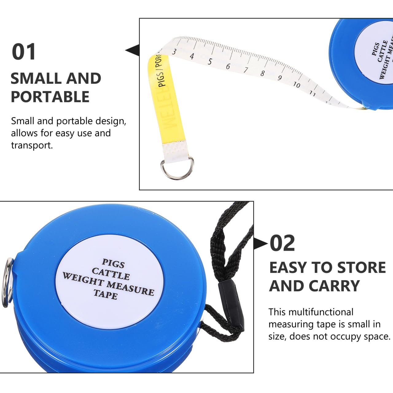 Рулетка для худоби, кіз та коней ARTIBETTER 2.5 м, портативна, фото №6