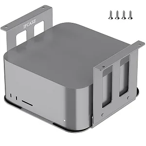 Подставка для ноутбука JEMACHE с охлаждением Mac Studio M2 M1 Max, Ultra с VESA отверстием, алюминиевая, настольная, под стол, настенная, черная - Фото 1