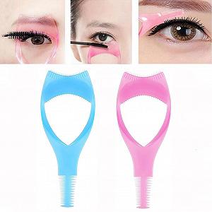 Набір Plastic Eyelash Tool Mascara Guard Applicator з гребінцем рожево-синій synthetic.ua - Фото 1