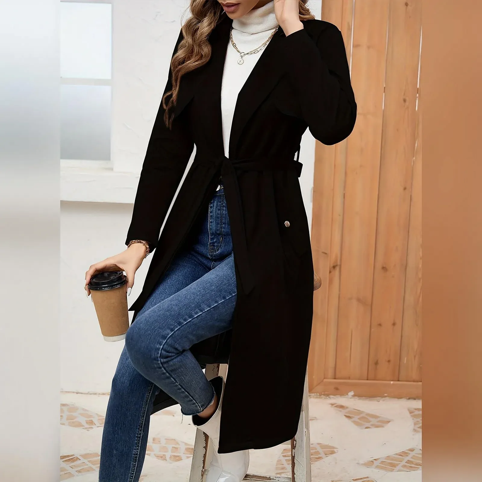 Тренч OBEEII Женский Длинный Модный, фото №2 Тренч OBEEII Женский Длинный Модный, фото №2