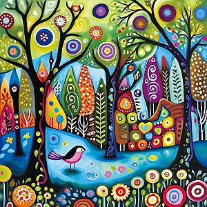 Пазл 1024 деталі для дорослих Spring Forest 22,8 x 22,8 дюйма - Фото 1