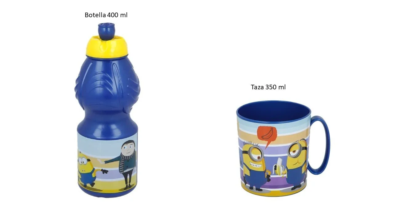 Набор Детский ALMACENESADAN Minions Кружка Бутылка для воды 350мл 400мл Разноцветный, фото №2 Набор Детский ALMACENESADAN Minions Кружка Бутылка для воды 350мл 400мл Разноцветный, фото №2