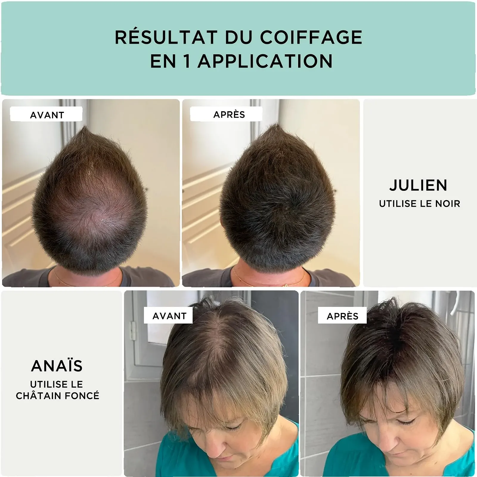 ULTI Paris для загущення та об'єму волосся, 100% натуральне! Пудра для волосся при випадінні та тонкому волоссі, 27 г (Світло-коричневий), фото №2