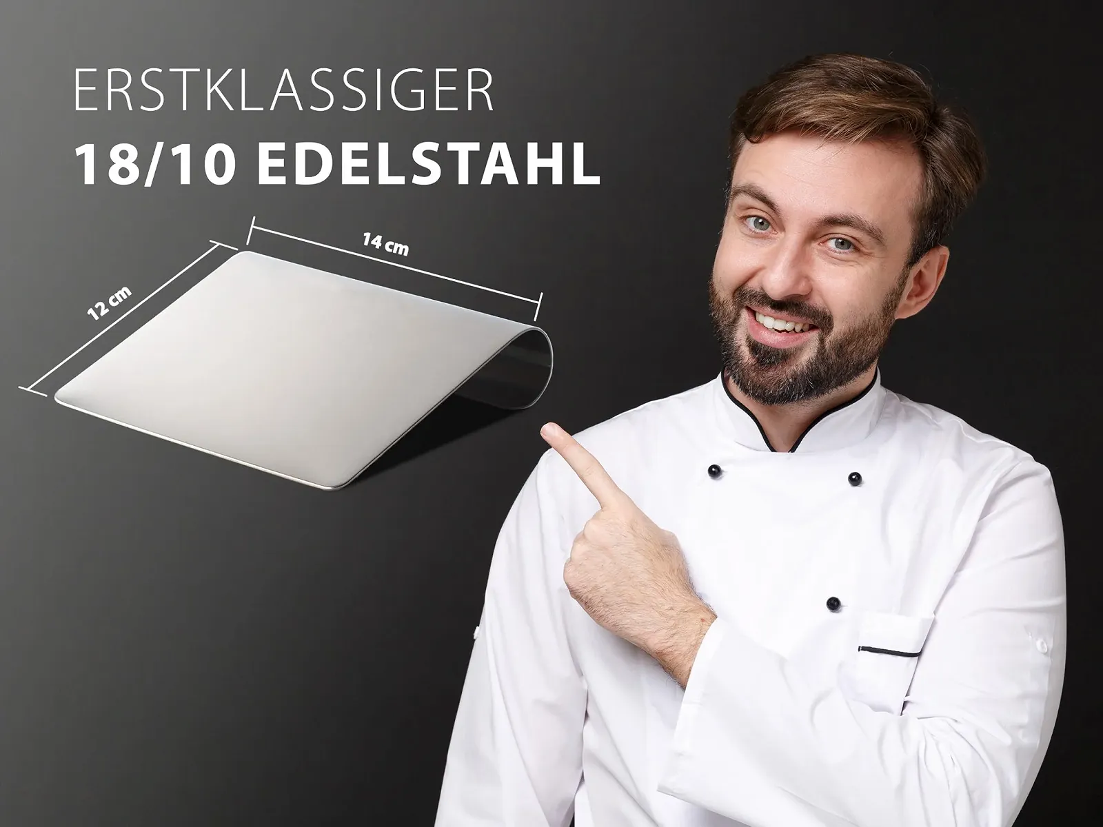 Универсальная кухонная лопатка-скребок Hausfelder 18/10 Stainless Steel 14 x 12 x 3 см, фото №3