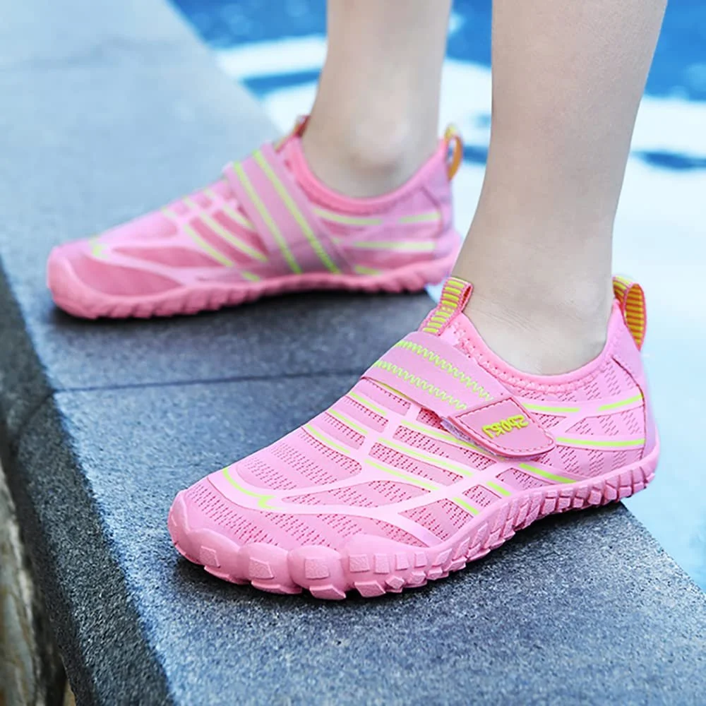 Детские водные туфли Пляжная Кроссовки и девочек Кроссовки для плавания Кроссовки для купания Быстросохнущие аквашузы Легкие нескользящие спортивные туфли для босонож, фото №5