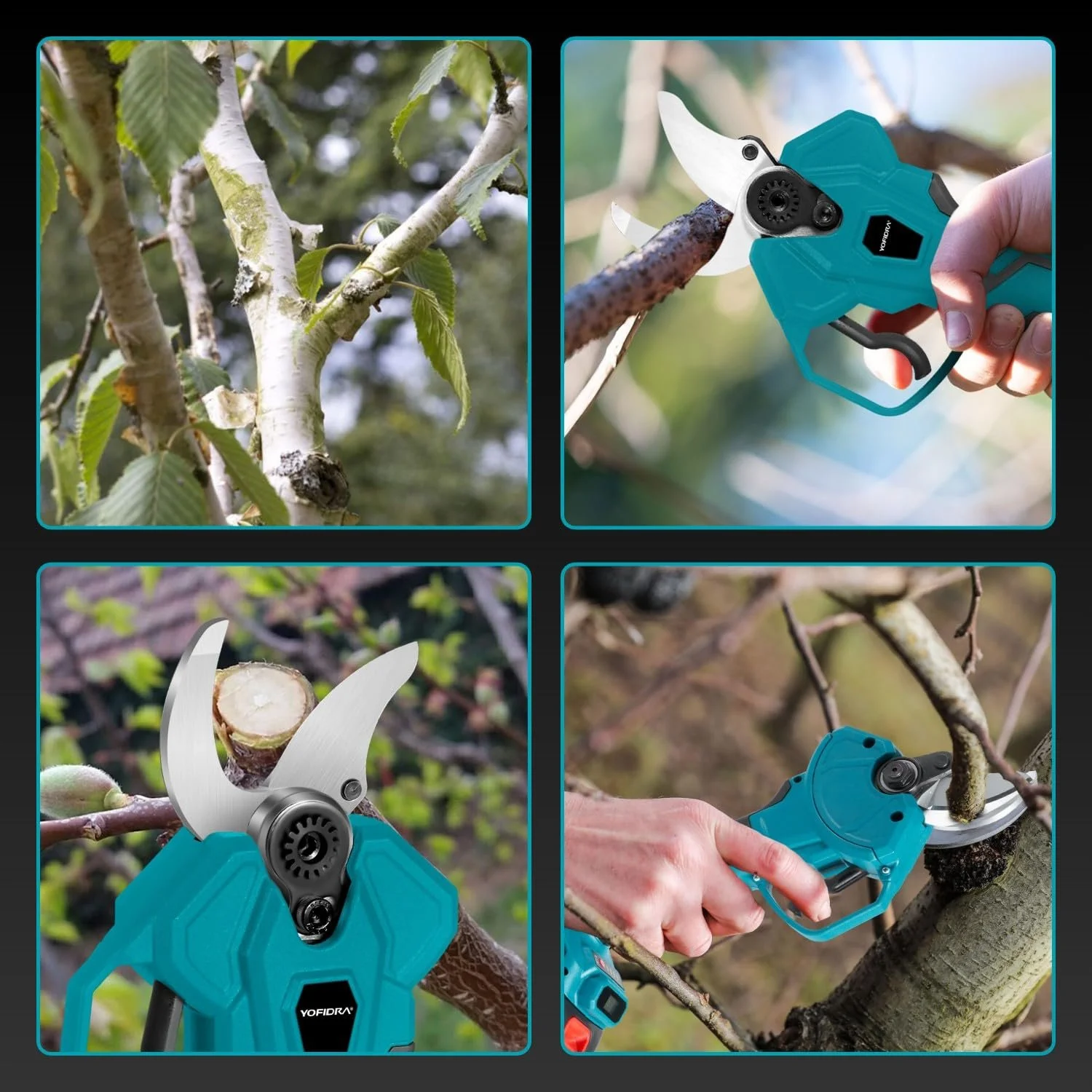 Секатор акумуляторний Yofidra 30 мм, максимальне відкриття 45 мм + 2 акумулятори, LCD дисплей, зарядний пристрій + кейс, фото №7