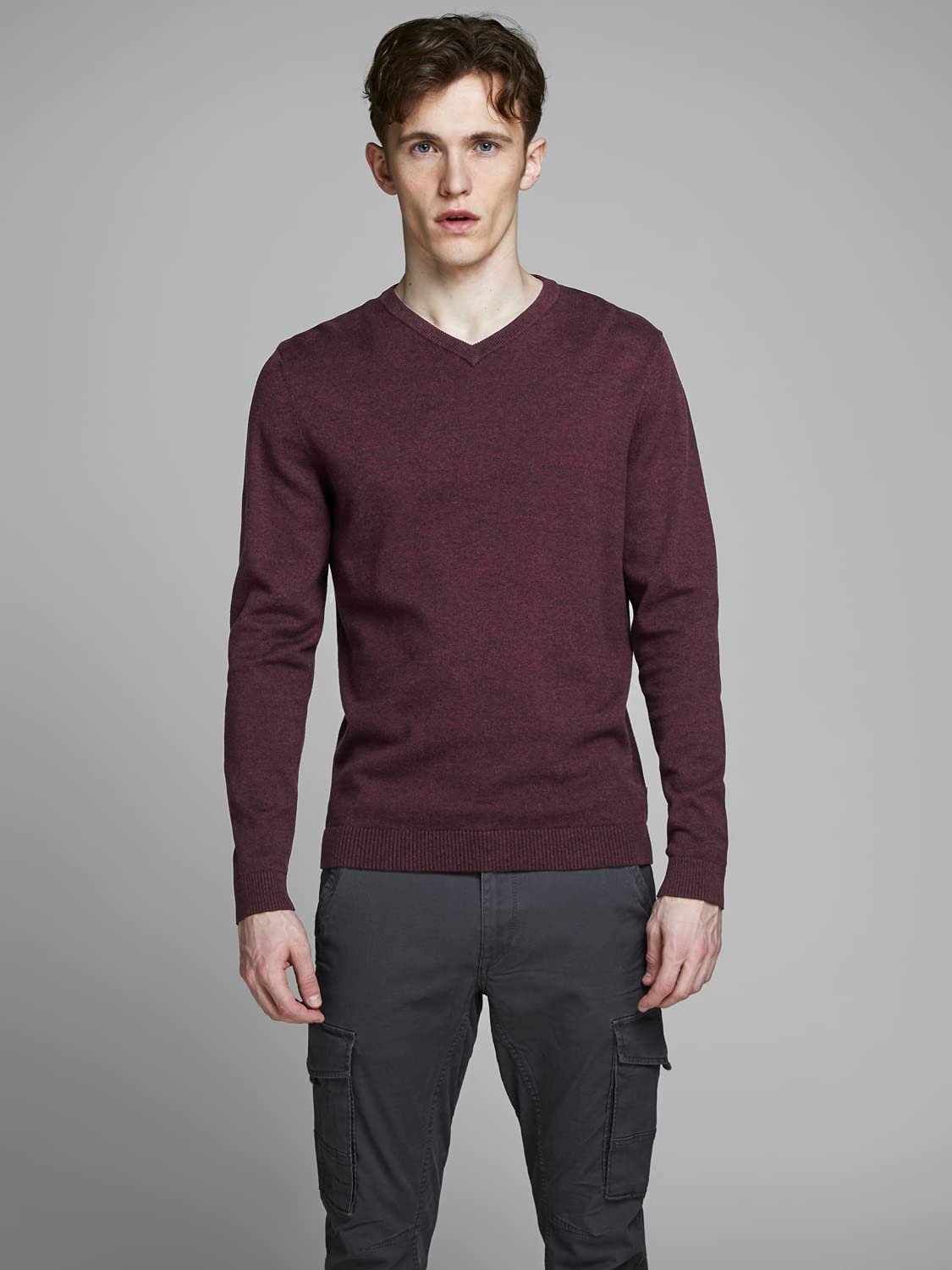 Джемпер в'язаний з V-подібним вирізом JACK & JONES Чоловічий, фото №5