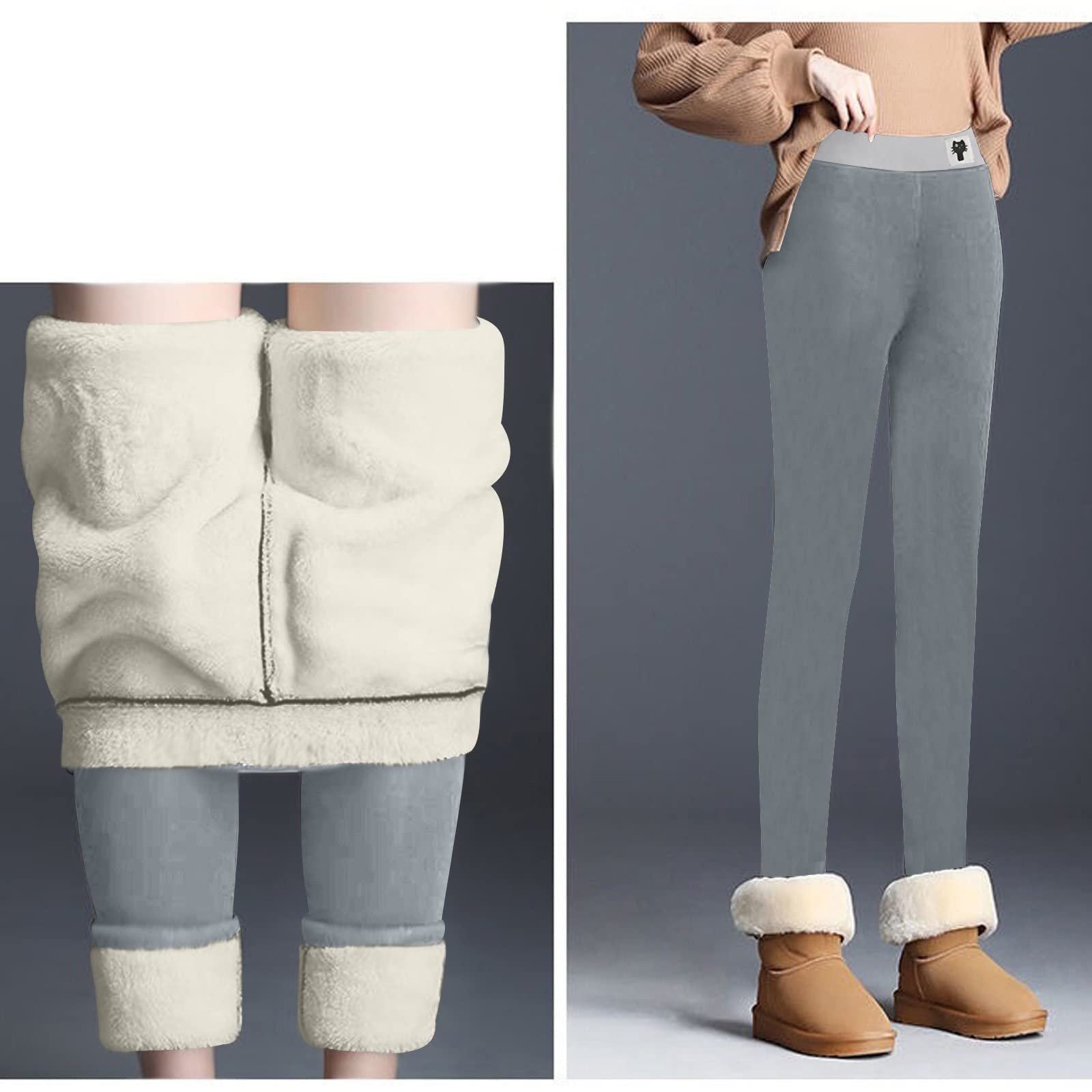Термо Леггинсы Женские Длинные Термо  Lined Leggings Cuddly  Флисовые  Mud  Зимние Леггинсы Бесшовные Леггинсы, фото №7