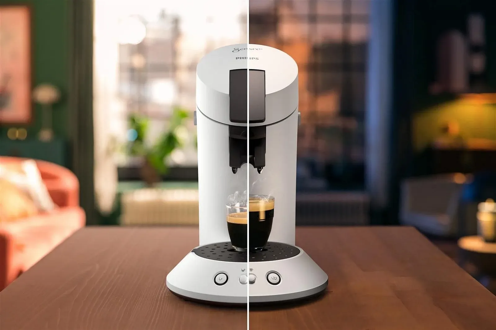 Кофемашина Philips Domestic Appliances Senseo Original Plus CSA210/10, выбор крепости кофе, технология Coffee Boost, переработанный пластик, белая, фото №4 Кофемашина Philips Domestic Appliances Senseo Original Plus CSA210/10, выбор крепости кофе, технология Coffee Boost, переработанный пластик, белая, фото №4