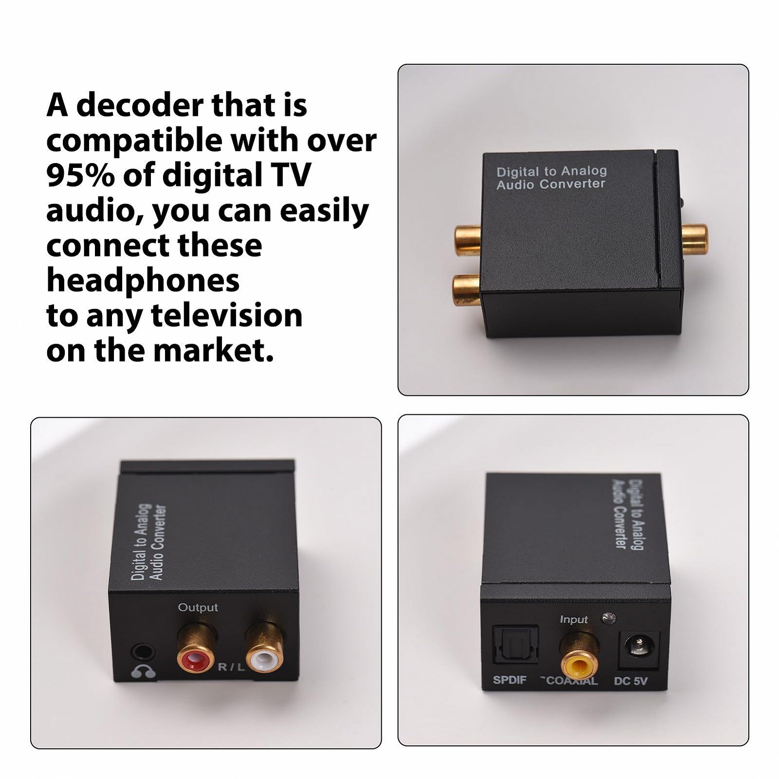 Навушники Solinder Wireless TV з передавачем і декодером 5 в 1 TV Over Ear 96 футів бездротовий діапазон FM Радіо Спостереження провідні передавач, фото №5