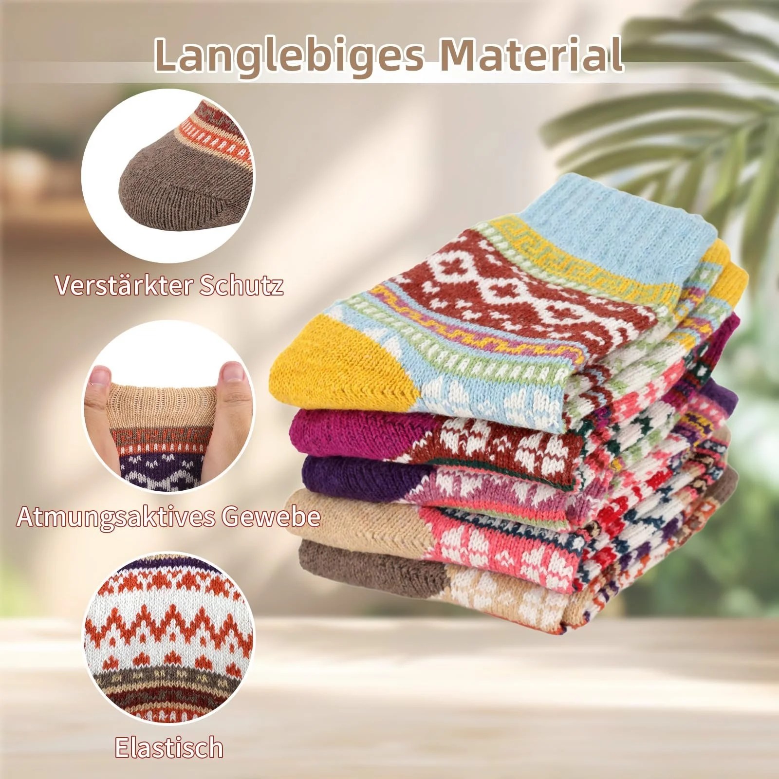 Носки Kaempe шерстяные 5 пар 39-42, фото №3