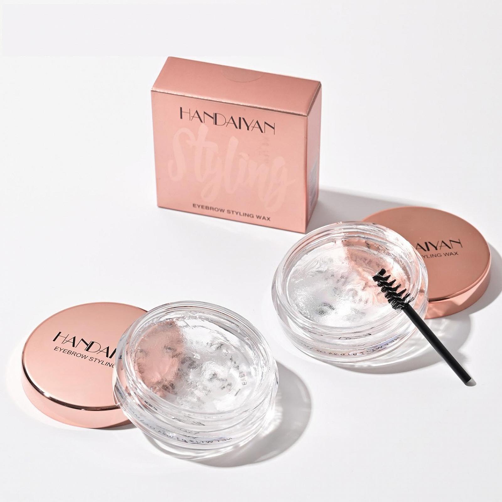 Гель для брів Прозорий Віск для брів для ефекту ламінування Водостійкий Довготривалий Макіяж для брів з пензлем (2 палички), фото №1