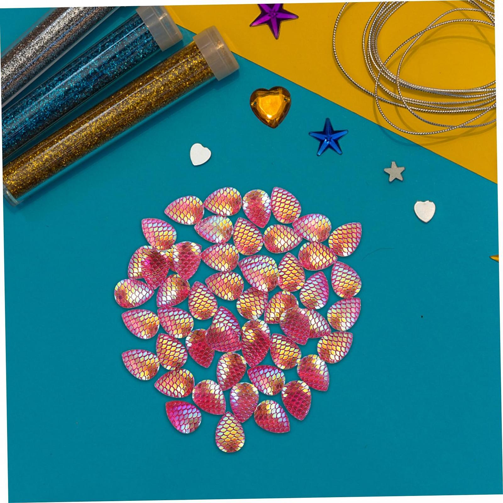 Стразы Hohopeti Плоские 50 шт. для рукоделия, блестящие украшения для одежды, открыток и чехлов для телефонов, высококачественные экологически чистые смоляные камни разных цветов, фото №6
