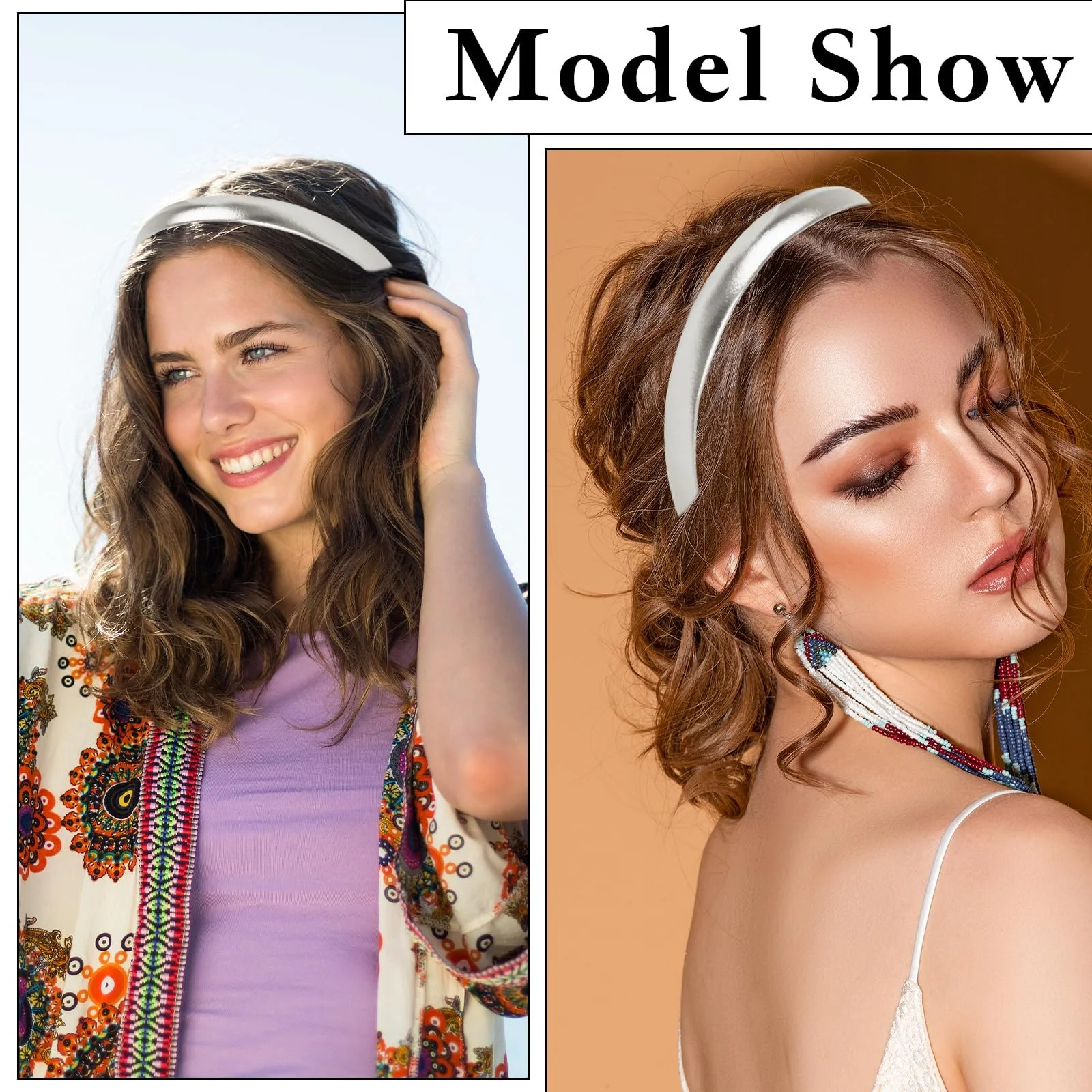 Обруч для волосся атласний Срібний Регульований Тонкий, фото №2 Обруч для волосся атласний Срібний Регульований Тонкий, фото №2