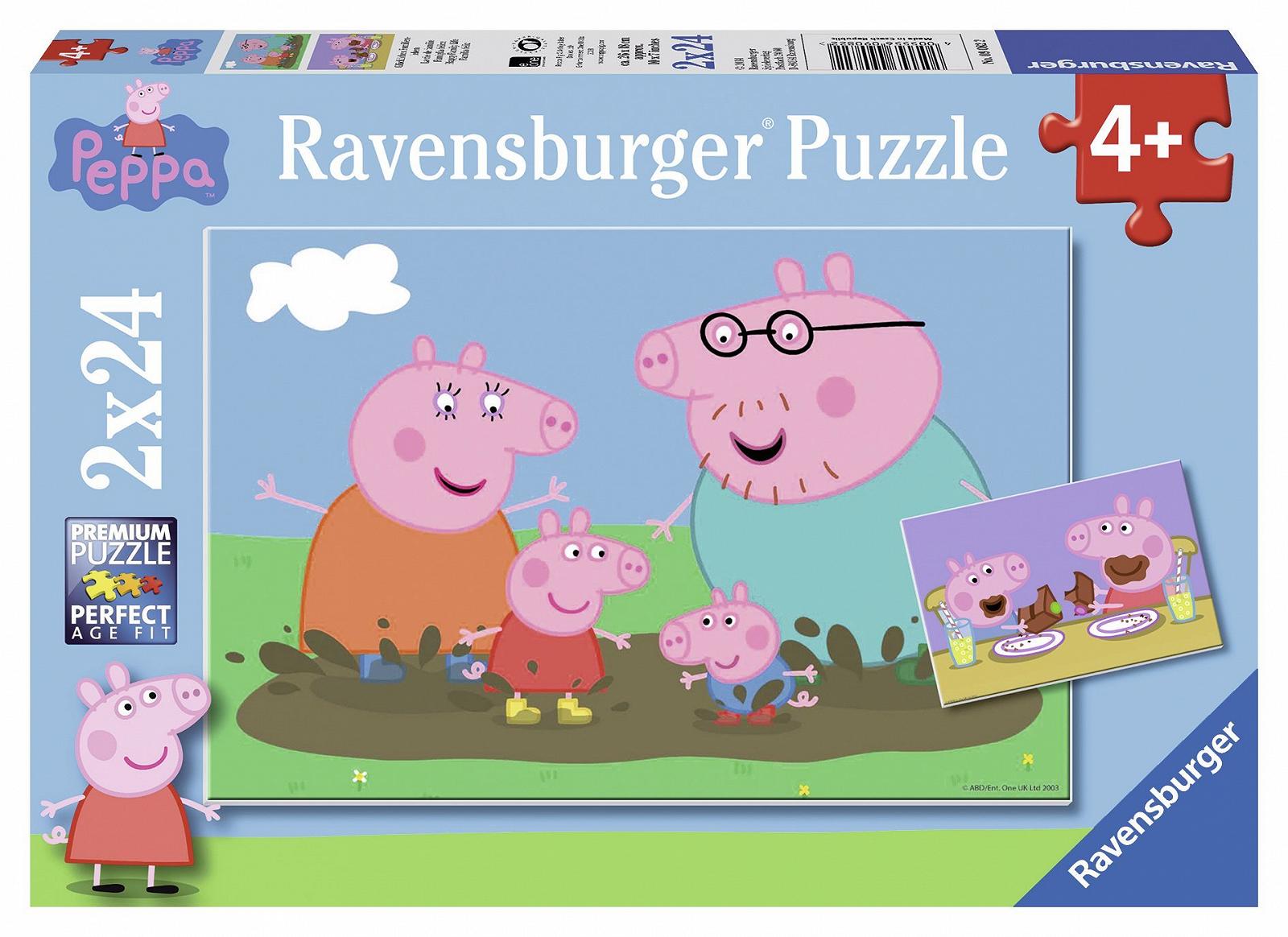 Пазл Ravensburger Peppa Pig 09082 Happy Family Life 2 x 24 детали, фото №1
