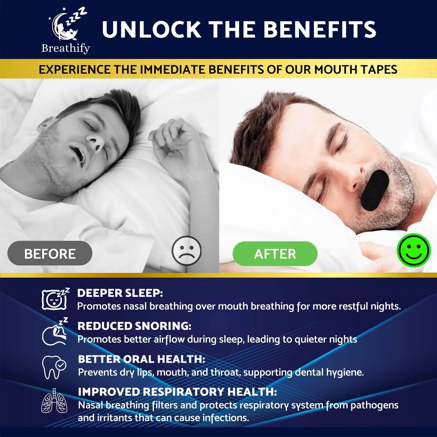 Стрічка для рота для сну (Чорний) 32 шт, фото №2