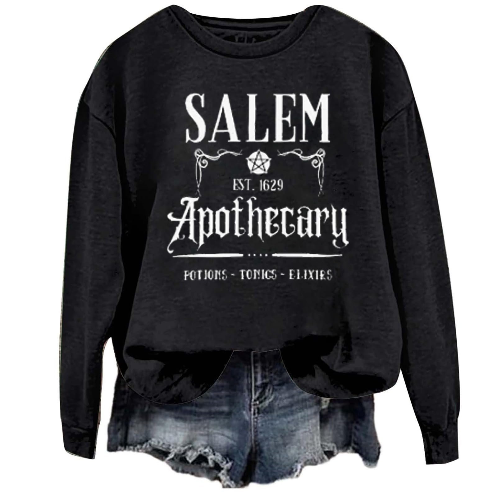 Женский свитшот Generisch без капюшона, элегантный принт с буквами, готический стиль, разные цвета, повседневный, большой размер, полосатый, Хэллоуинский пуловер, свитшот-одеяло, фото №1