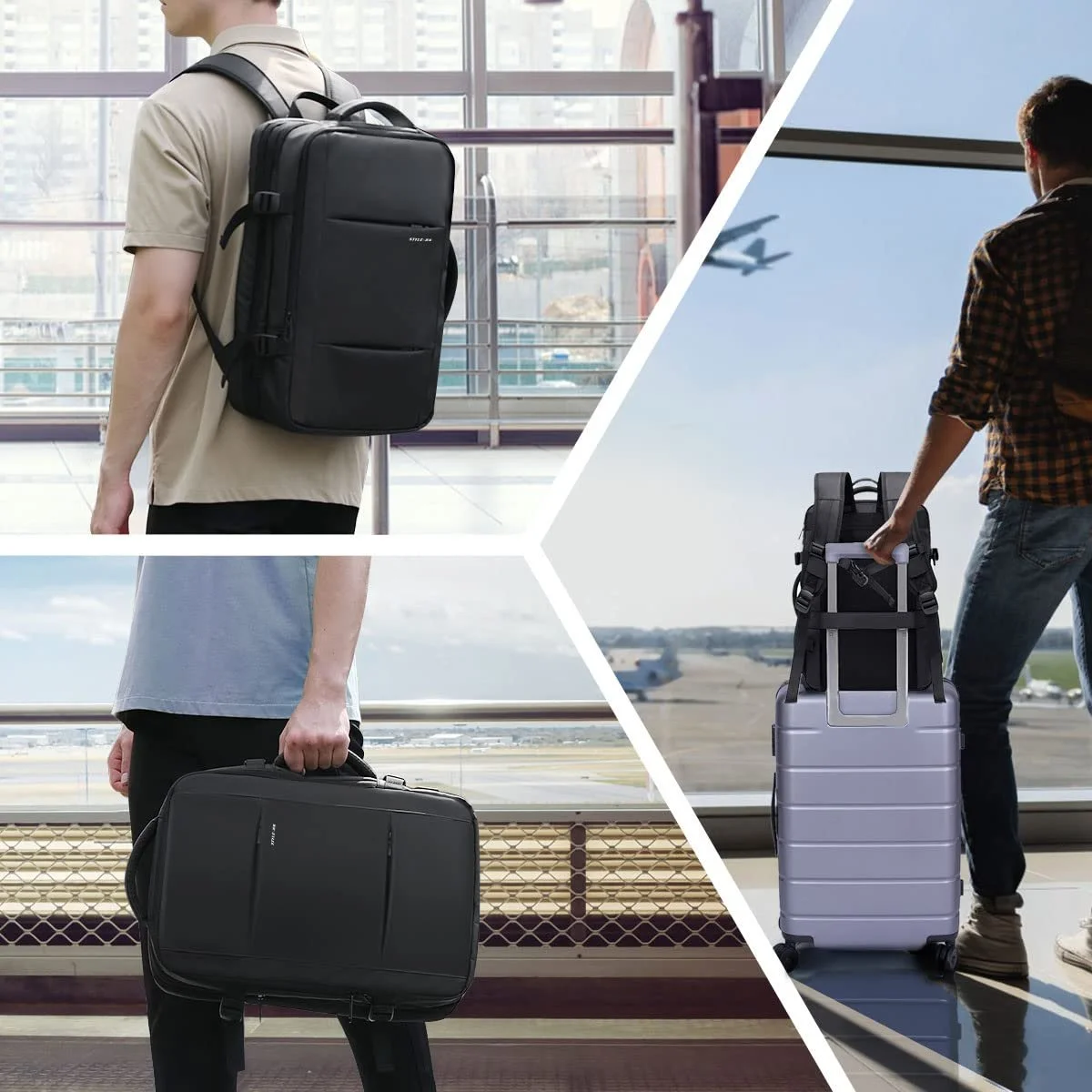 Рюкзак для ноутбука для ручної поклажі 35L 17.3 дюймів з USB Black, фото №6 Рюкзак для ноутбука для ручної поклажі 35L 17.3 дюймів з USB Black, фото №6