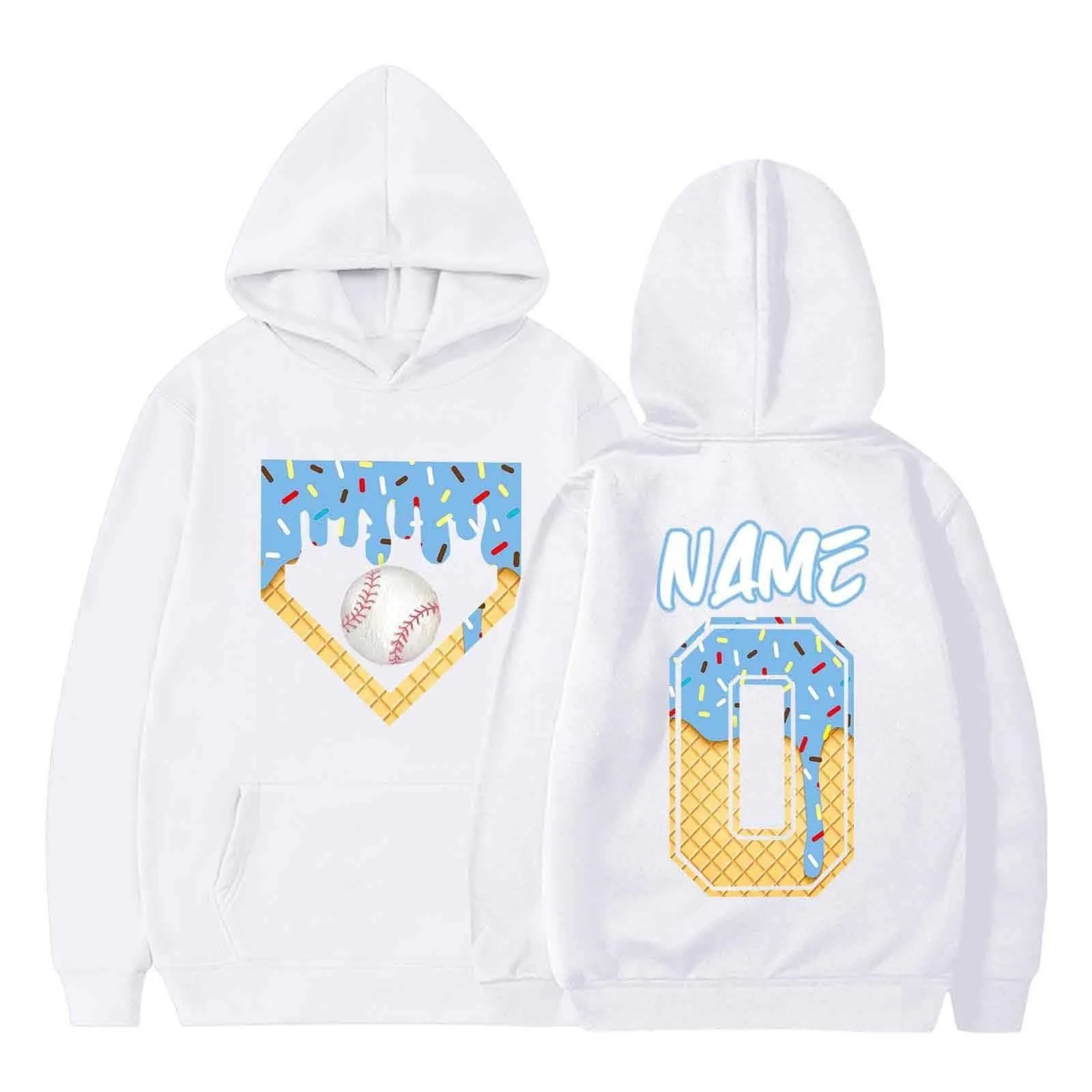 Худи Generisch Детский DIY Ice Digital Print с длинными рукавами для мальчиков и девочек от 2 до 13 лет Мягкий Удобный для холодных дней, фото №1