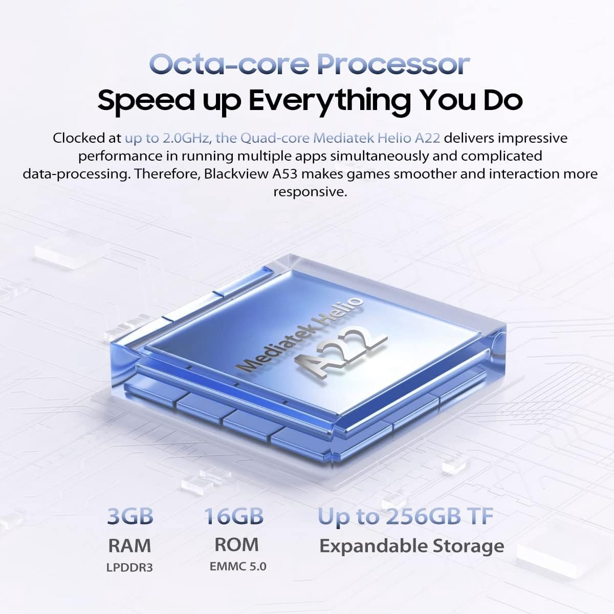 Смартфон 6.5" Blackview A53 3/16Gb 4G 2-SIM 12/5Мп 4 ядра Android 12 Grey, фото №7