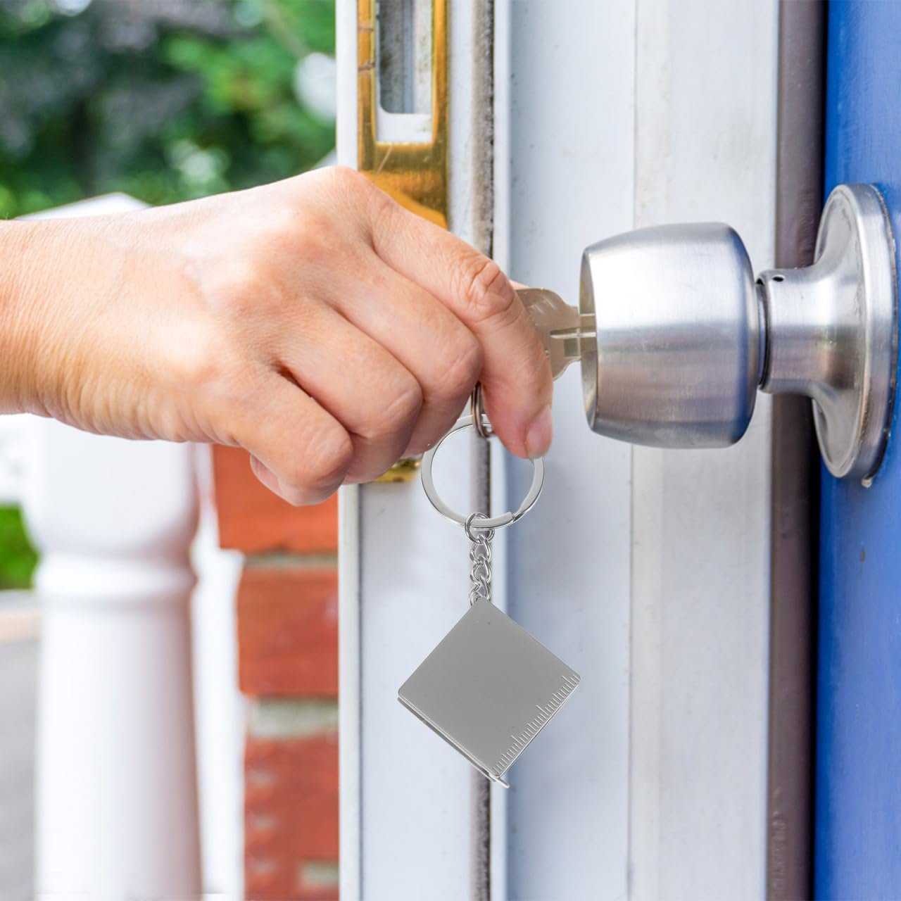 Рулетка OSALADI 1 м Металева з кільцем для ключів і висувною стрічкою для вимірювання, портативна, мала, фото №5