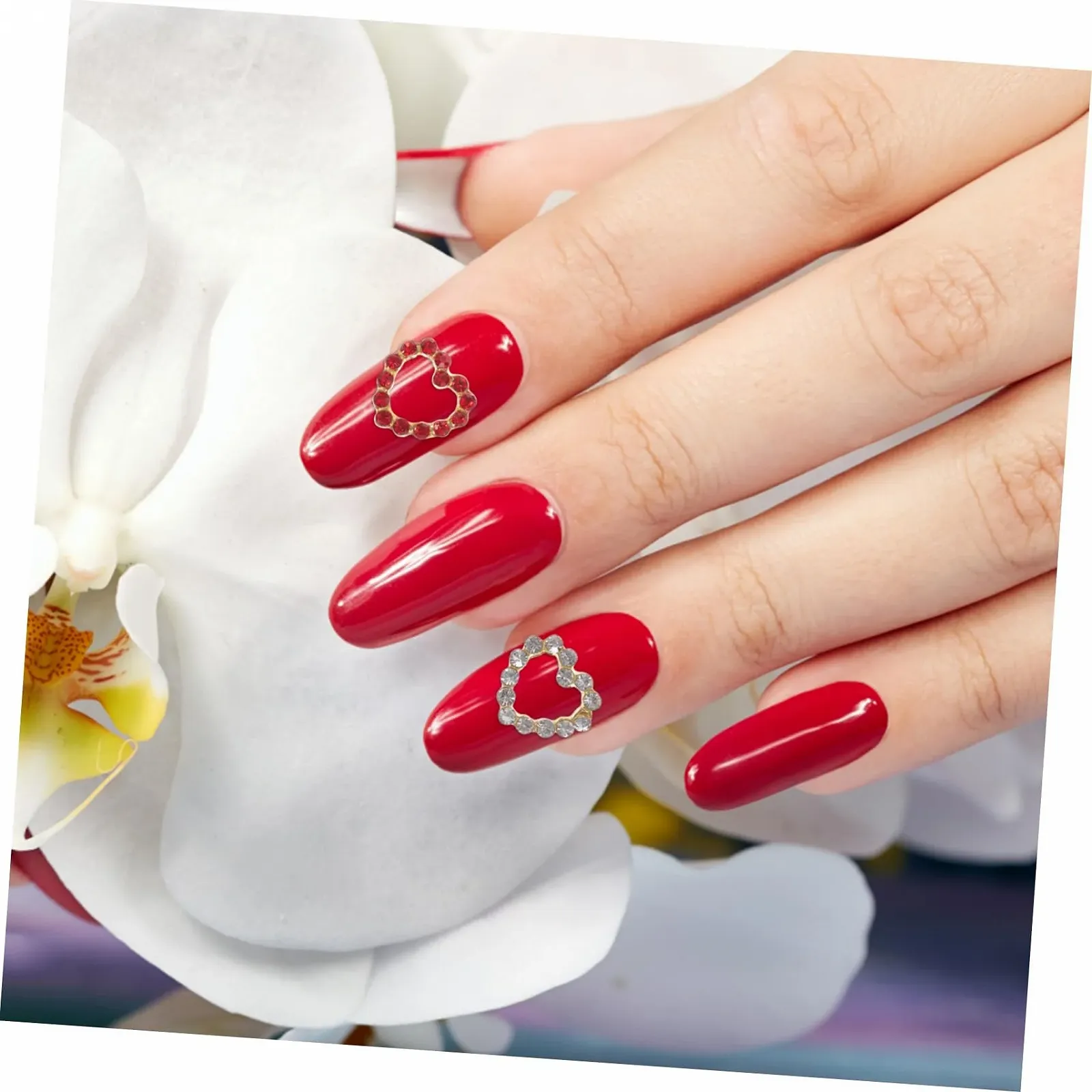 Набор украшений для ногтей со стразами (30 шт.) Сердце Стразы для ногтей Подвески для ногтей в форме сердца Украшения для ногтей в форме сердца Веселые украшения для ногтей для дизайна ногтей Подвеска для ногтей из акрилового сплава, фото №5