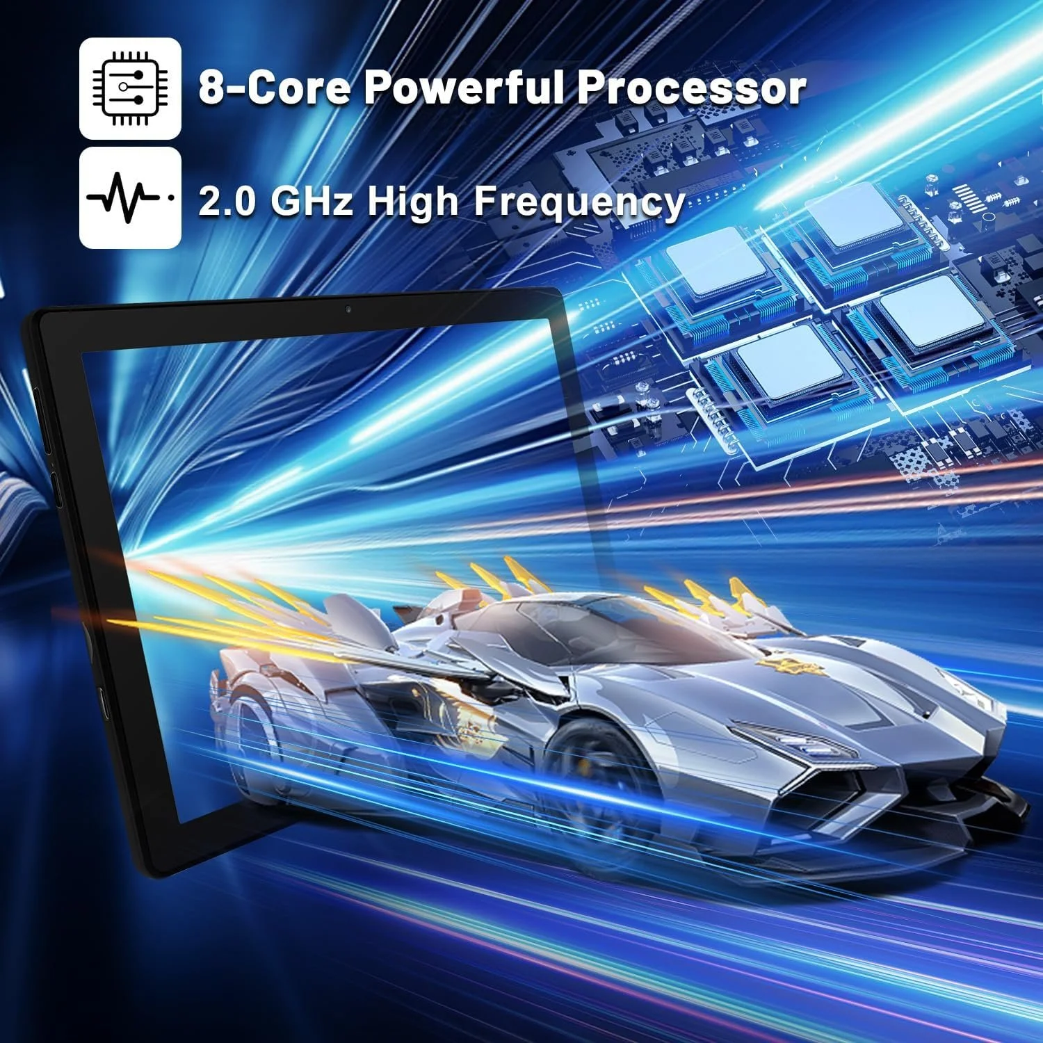 Планшет 10.1" Yicty C10 3+5/64 ГБ 8 ядер Android 14 Чорний, фото №4