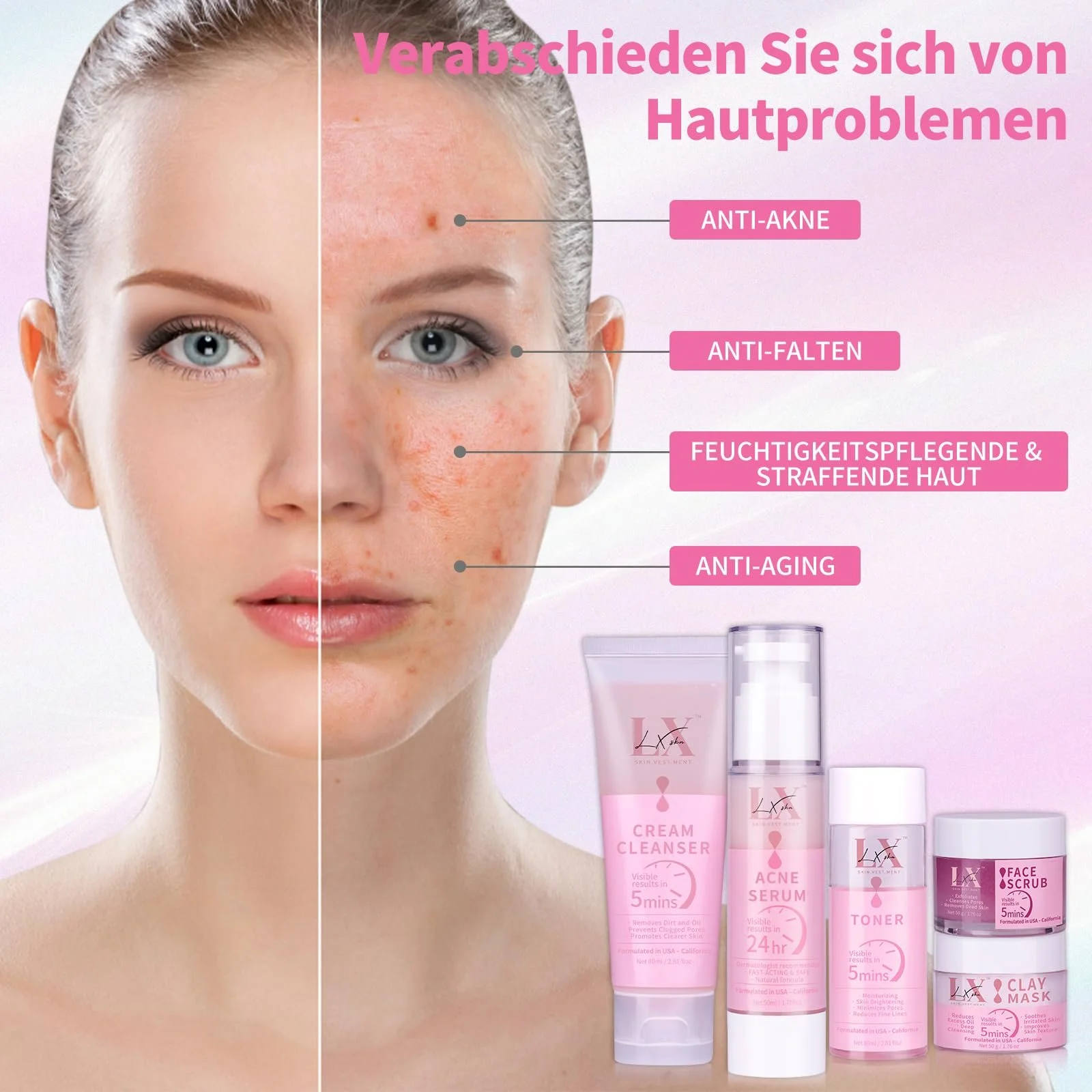 Набір для догляду за шкірою LXSKN - 5-етапний набір для догляду за шкірою, фото №2