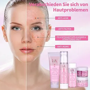 Набор для ухода за кожей LXSKN - 5-этапный набор для ухода за кожей со средством для умывания лица, скрабом для лица, тоником, тоником для лица и сывороткой от акне для подростков и взрослых synthetic.ua - Фото 1