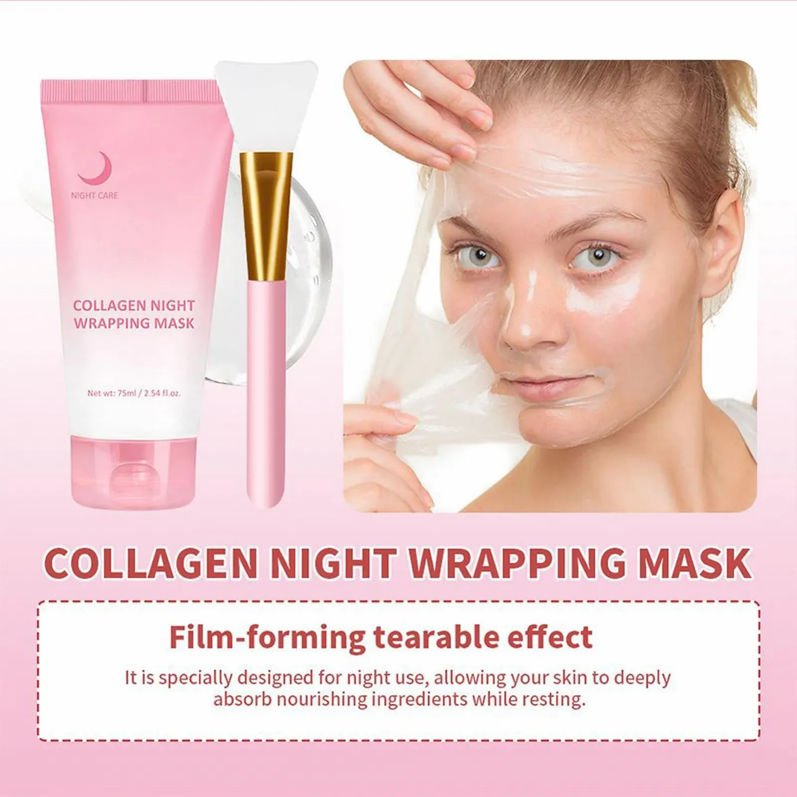 Маска-пілінг для обличчя, Soothing Moisturizer Mask з пензлем, освіжаючі засоби для краси, фото №3