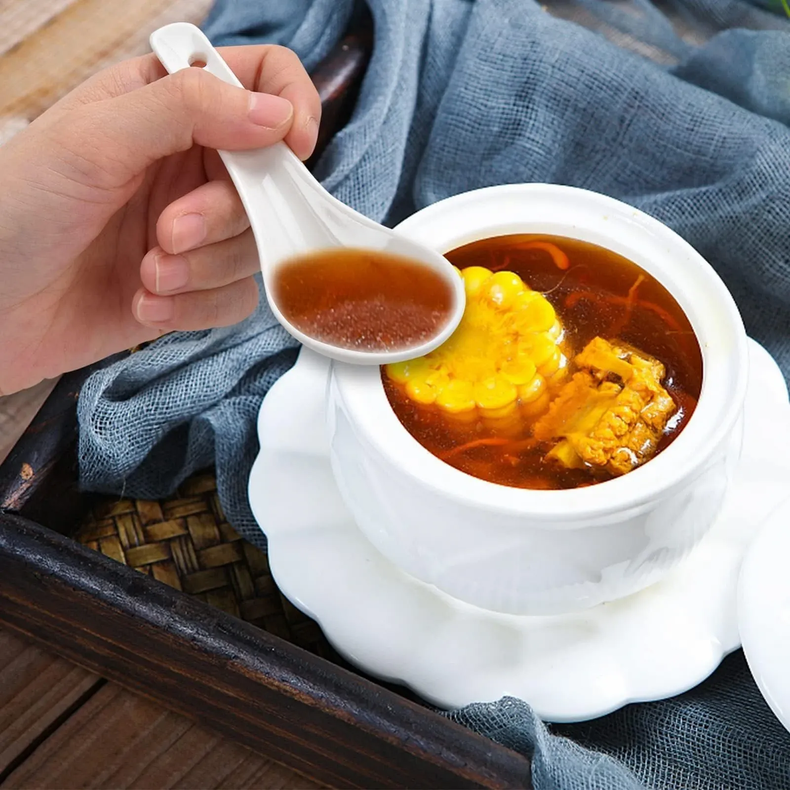 Ложки для супу 8 шт, Керамічні китайські для супу, фото №5