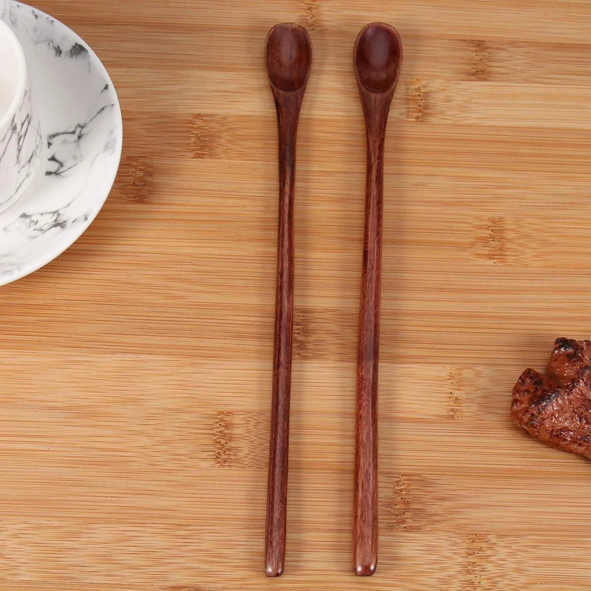 Ложка Деревянная BESTonZON с длинной ручкой для кофе, напитков и чая, 2 шт, фото №5