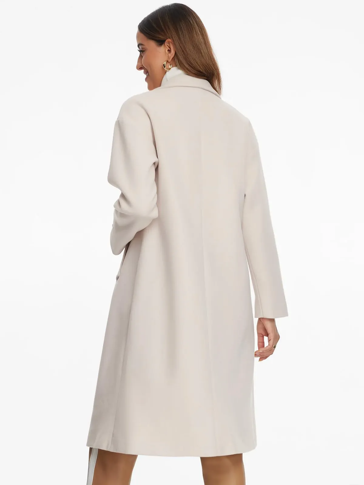 Пальто Allegra K Двубортное Средней Длины, фото №3 Пальто Allegra K Двубортное Средней Длины, фото №3