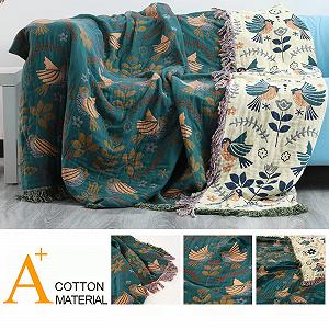 Тканий Плед HOORDRY Двосторонній Boho, Синій/Бежевий, 150 x 200 см synthetic.ua - Фото 1