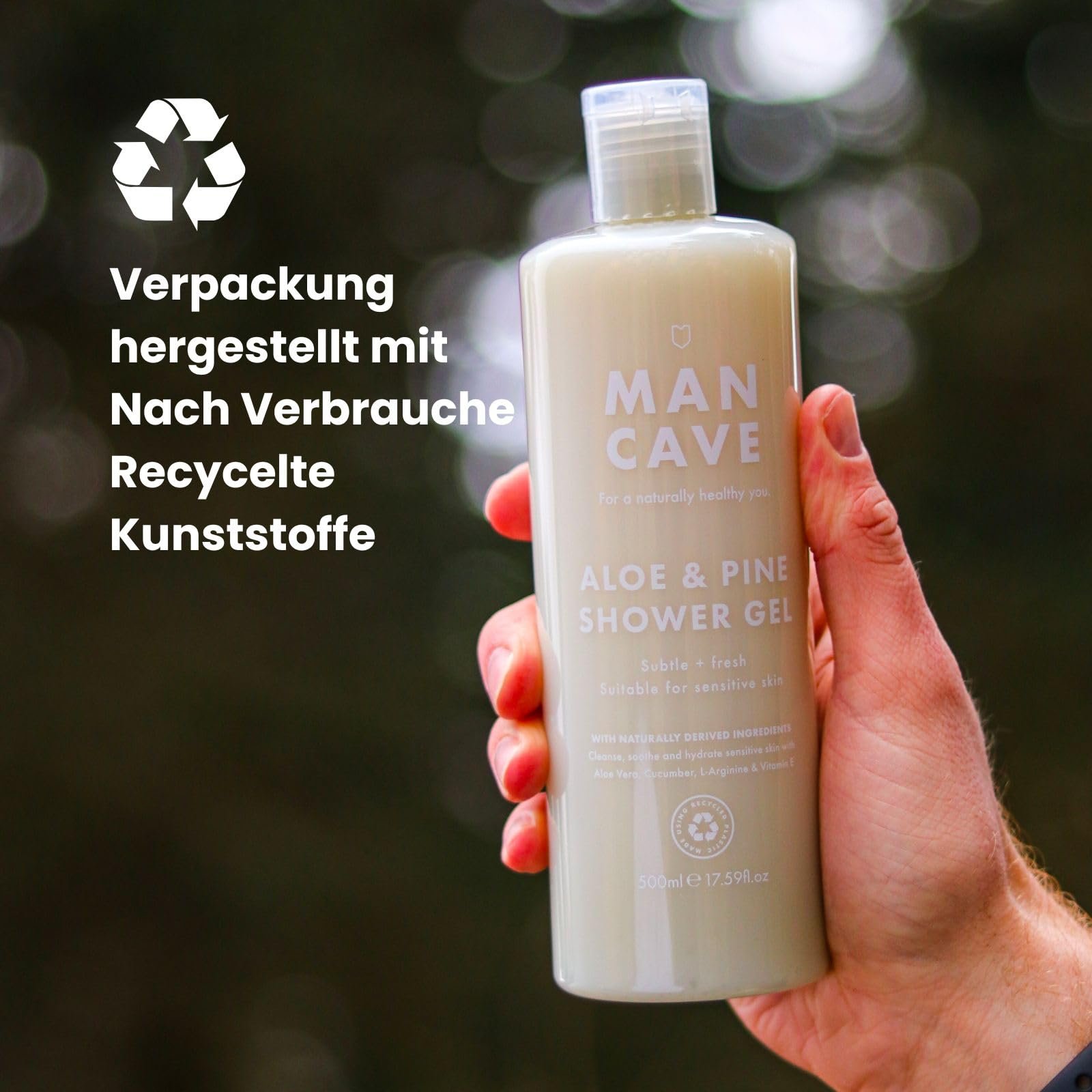 Гель для душу ManCave Aloe und Kiefer для чутливої шкіри 500 мл, фото №5