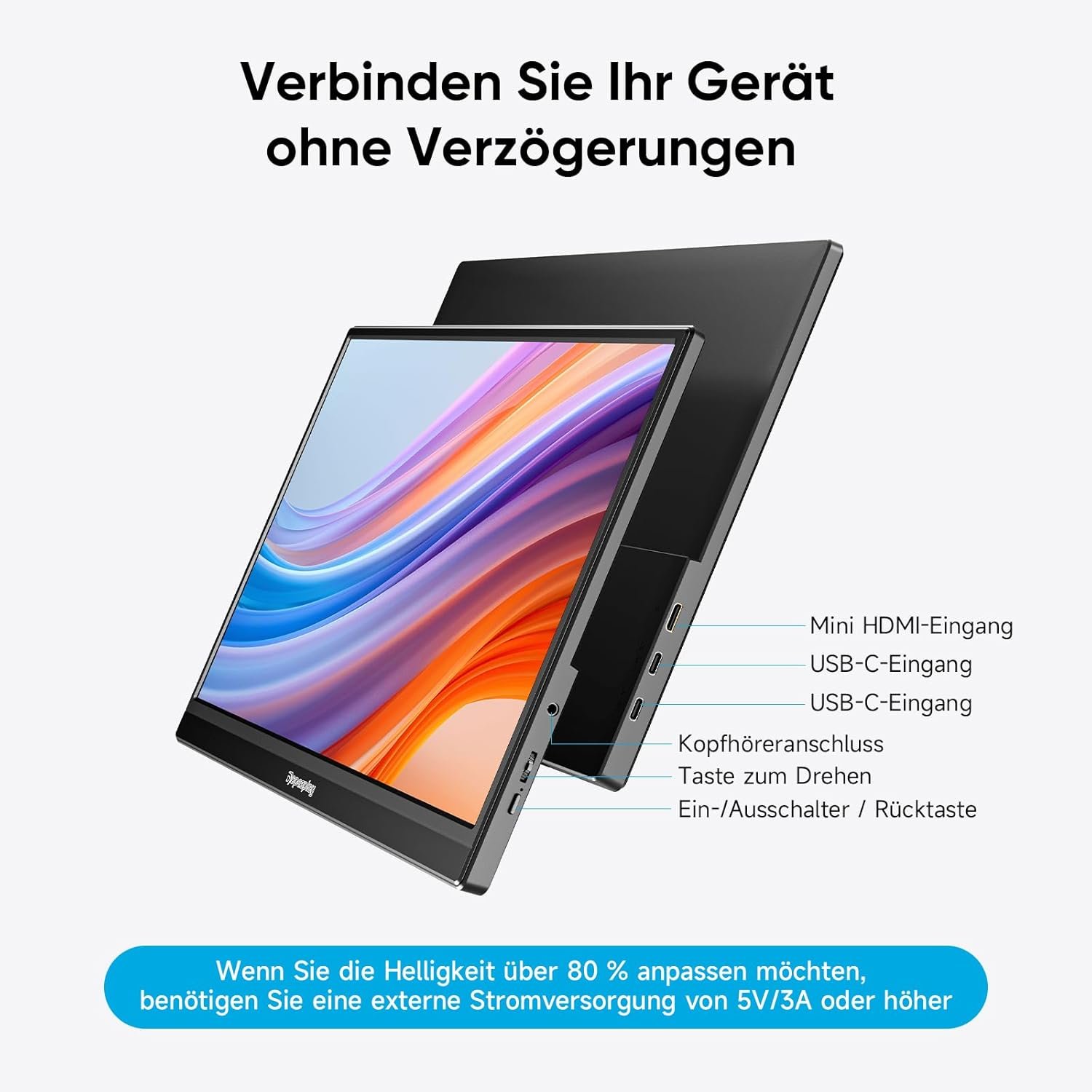 Портативный монитор Dopesplay 2025 DR1563 15,6" Full HD 60 Гц, фото №3