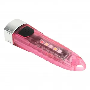 Фонарик карманный Mini LED Аккумуляторный 400 лм Розовый прозрачный synthetic.ua - Фото 1