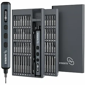 Набір викруток акумуляторних прецизійних STREBITO 70 предметів 64 магнітні біти 5 рівнів крутного моменту - Фото 1